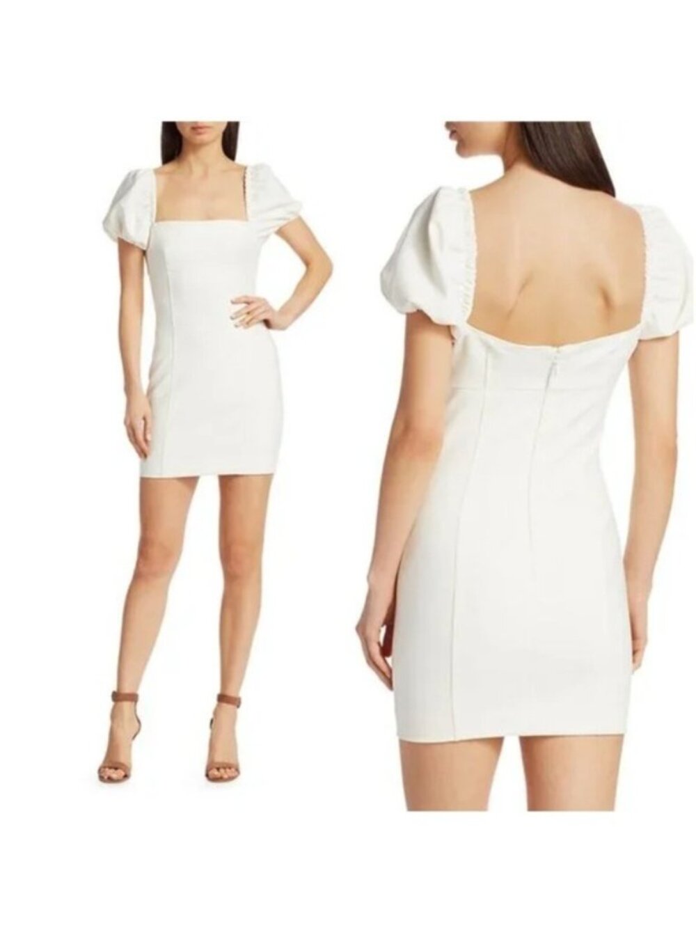 Cinq à Sept Havana Puff-Sleeve ivory Mini Dress 12